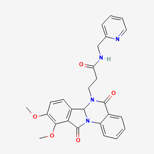 molecular formula C26H24N4O5 B14937525 3-(9,10-dimethoxy-5,11-dioxo-6a,11-dihydroisoindolo[2,1-a]quinazolin-6(5H)-yl)-N-(pyridin-2-ylmethyl)propanamide 