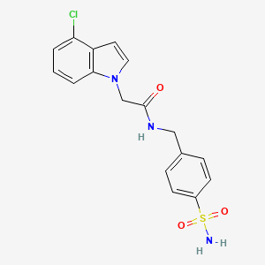 molecular formula C17H16ClN3O3S B14937529 2-(4-chloro-1H-indol-1-yl)-N-(4-sulfamoylbenzyl)acetamide 