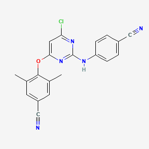 molecular formula C20H14ClN5O B1493754 4-((6-氯-2-((4-氰基苯基)氨基)嘧啶-4-基)氧基)-3,5-二甲基苯甲腈 CAS No. 1070377-34-2