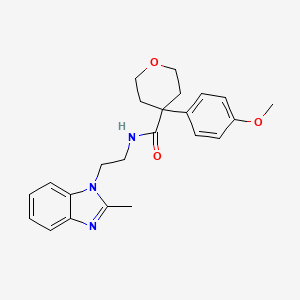 4-(4-methoxyphenyl)-N-[2-(2-methyl-1H-benzimidazol-1-yl)ethyl]tetrahydro-2H-pyran-4-carboxamide