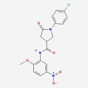 molecular formula C18H16ClN3O5 B14937587 1-(4-chlorophenyl)-N-(2-methoxy-5-nitrophenyl)-5-oxopyrrolidine-3-carboxamide 