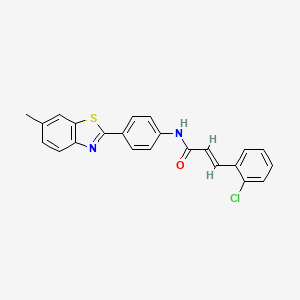 (2E)-3-(2-chlorophenyl)-N-[4-(6-methyl-1,3-benzothiazol-2-yl)phenyl]prop-2-enamide