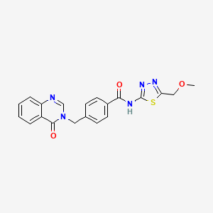 molecular formula C20H17N5O3S B14937593 N-[(2E)-5-(methoxymethyl)-1,3,4-thiadiazol-2(3H)-ylidene]-4-[(4-oxoquinazolin-3(4H)-yl)methyl]benzamide 