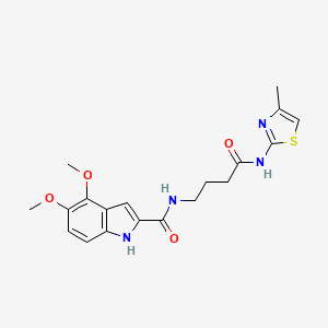 4,5-dimethoxy-N-(4-{[(2E)-4-methyl-1,3-thiazol-2(3H)-ylidene]amino}-4-oxobutyl)-1H-indole-2-carboxamide