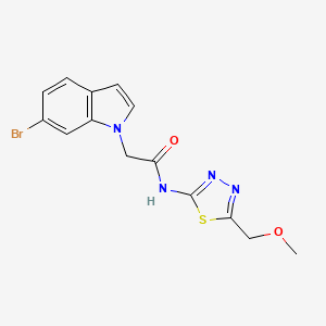 molecular formula C14H13BrN4O2S B14937620 2-(6-bromo-1H-indol-1-yl)-N-[(2E)-5-(methoxymethyl)-1,3,4-thiadiazol-2(3H)-ylidene]acetamide 