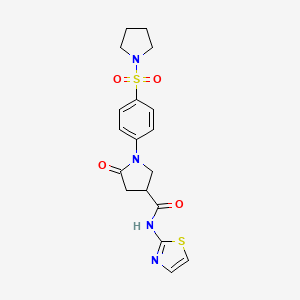 5-oxo-1-[4-(pyrrolidin-1-ylsulfonyl)phenyl]-N-(1,3-thiazol-2-yl)pyrrolidine-3-carboxamide