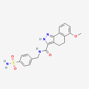 molecular formula C20H20N4O4S B14937707 6-methoxy-N-(4-sulfamoylbenzyl)-4,5-dihydro-2H-benzo[g]indazole-3-carboxamide 