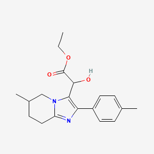 Ethyl 2-hydroxy-2-[6-methyl-2-(4-methylphenyl)-5,6,7,8-tetrahydroimidazo[1,2-a]pyridin-3-yl]acetate