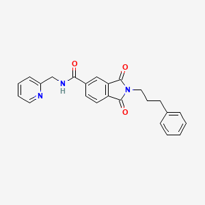 1,3-dioxo-2-(3-phenylpropyl)-N-(pyridin-2-ylmethyl)-2,3-dihydro-1H-isoindole-5-carboxamide