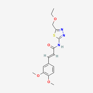 molecular formula C16H19N3O4S B14937736 (2E)-3-(3,4-dimethoxyphenyl)-N-[5-(ethoxymethyl)-1,3,4-thiadiazol-2-yl]prop-2-enamide 