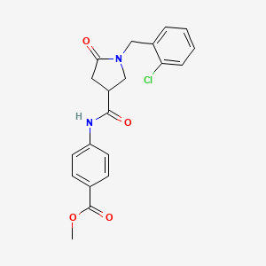 molecular formula C20H19ClN2O4 B14937740 Methyl 4-({[1-(2-chlorobenzyl)-5-oxopyrrolidin-3-yl]carbonyl}amino)benzoate 