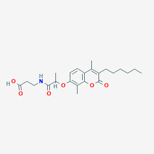 molecular formula C23H31NO6 B14937749 N-{2-[(3-hexyl-4,8-dimethyl-2-oxo-2H-chromen-7-yl)oxy]propanoyl}-beta-alanine 