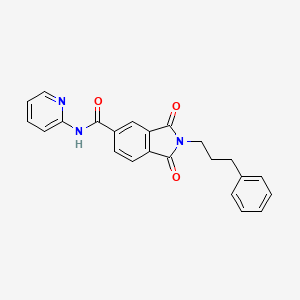 1,3-dioxo-2-(3-phenylpropyl)-N-(pyridin-2-yl)-2,3-dihydro-1H-isoindole-5-carboxamide