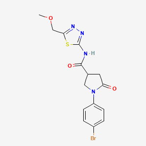 1-(4-bromophenyl)-N-[(2E)-5-(methoxymethyl)-1,3,4-thiadiazol-2(3H)-ylidene]-5-oxopyrrolidine-3-carboxamide