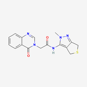 molecular formula C16H15N5O2S B14937856 N-(2-methyl-2,6-dihydro-4H-thieno[3,4-c]pyrazol-3-yl)-2-(4-oxoquinazolin-3(4H)-yl)acetamide 