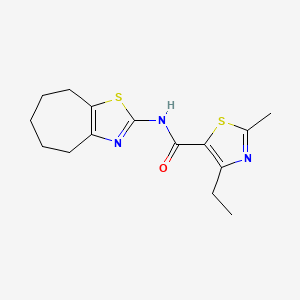 4-ethyl-2-methyl-N-(5,6,7,8-tetrahydro-4H-cyclohepta[d][1,3]thiazol-2-yl)-1,3-thiazole-5-carboxamide