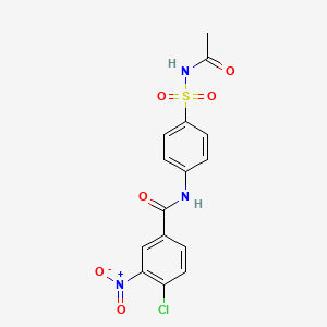 molecular formula C15H12ClN3O6S B14937880 N-[4-(acetylsulfamoyl)phenyl]-4-chloro-3-nitrobenzamide 