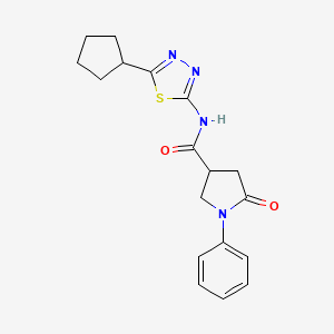 N-(5-cyclopentyl-1,3,4-thiadiazol-2-yl)-5-oxo-1-phenylpyrrolidine-3-carboxamide