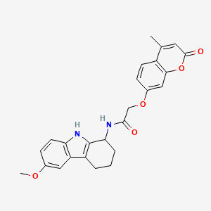 N-(6-methoxy-2,3,4,9-tetrahydro-1H-carbazol-1-yl)-2-[(4-methyl-2-oxo-2H-chromen-7-yl)oxy]acetamide