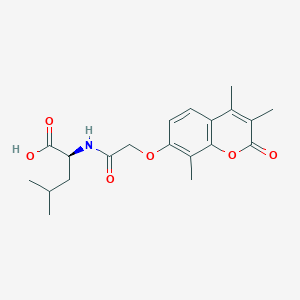 molecular formula C20H25NO6 B14937941 N-{[(3,4,8-trimethyl-2-oxo-2H-chromen-7-yl)oxy]acetyl}-L-leucine 