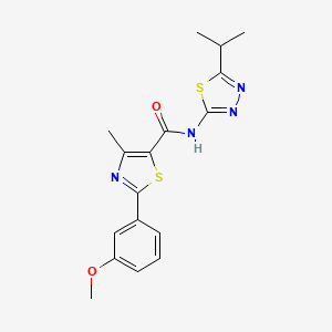 2-(3-methoxyphenyl)-4-methyl-N-[(2E)-5-(propan-2-yl)-1,3,4-thiadiazol-2(3H)-ylidene]-1,3-thiazole-5-carboxamide