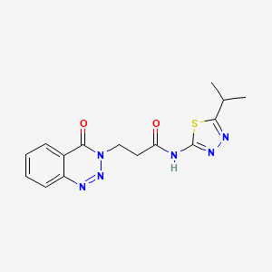 3-(4-oxo-1,2,3-benzotriazin-3(4H)-yl)-N-[(2Z)-5-(propan-2-yl)-1,3,4-thiadiazol-2(3H)-ylidene]propanamide