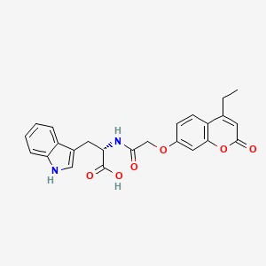 molecular formula C24H22N2O6 B14938003 (2-((4-ethyl-2-oxo-2H-chromen-7-yl)oxy)acetyl)-L-tryptophan 