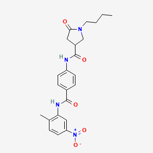 molecular formula C23H26N4O5 B14938018 1-butyl-N-{4-[(2-methyl-5-nitrophenyl)carbamoyl]phenyl}-5-oxopyrrolidine-3-carboxamide 