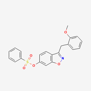 molecular formula C21H17NO5S B14938034 3-(2-Methoxybenzyl)-1,2-benzoxazol-6-yl benzenesulfonate 