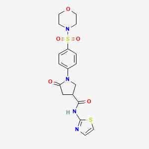 molecular formula C18H20N4O5S2 B14938129 1-[4-(morpholin-4-ylsulfonyl)phenyl]-5-oxo-N-(1,3-thiazol-2-yl)pyrrolidine-3-carboxamide 