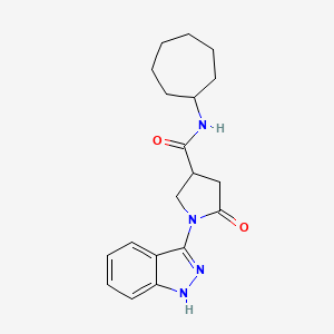 N-cycloheptyl-1-(1H-indazol-3-yl)-5-oxopyrrolidine-3-carboxamide