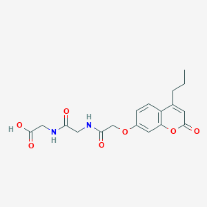 molecular formula C18H20N2O7 B14938157 N-{[(2-oxo-4-propyl-2H-chromen-7-yl)oxy]acetyl}glycylglycine 