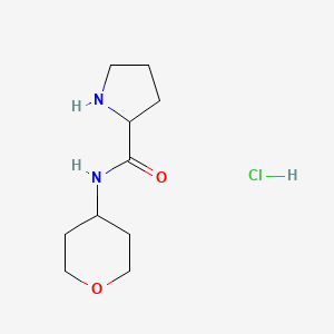 molecular formula C10H19ClN2O2 B1493817 N-Tetrahydro-2H-pyran-4-yl-2-pyrrolidinecarboxamide hydrochloride CAS No. 2197410-88-9