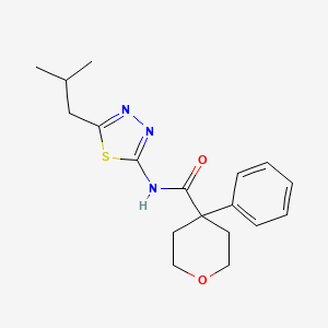 N-(5-isobutyl-1,3,4-thiadiazol-2-yl)-4-phenyltetrahydro-2H-pyran-4-carboxamide