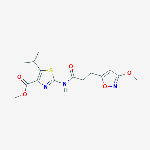 Methyl 2-{[3-(3-methoxy-1,2-oxazol-5-yl)propanoyl]amino}-5-(propan-2-yl)-1,3-thiazole-4-carboxylate