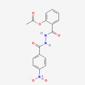 2-({2-[(4-Nitrophenyl)carbonyl]hydrazinyl}carbonyl)phenyl acetate