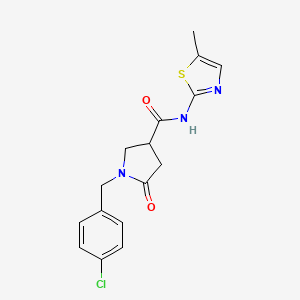 molecular formula C16H16ClN3O2S B14938263 1-(4-chlorobenzyl)-N-(5-methyl-1,3-thiazol-2-yl)-5-oxopyrrolidine-3-carboxamide 