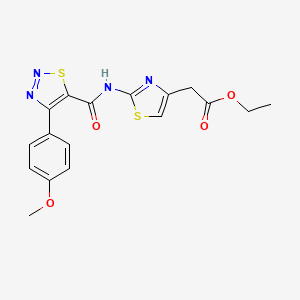 molecular formula C17H16N4O4S2 B14938266 Ethyl [2-({[4-(4-methoxyphenyl)-1,2,3-thiadiazol-5-yl]carbonyl}amino)-1,3-thiazol-4-yl]acetate 