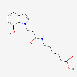 6-{[3-(7-methoxy-1H-indol-1-yl)propanoyl]amino}hexanoic acid