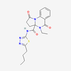 molecular formula C20H23N5O3S B14938295 N-[(2Z)-5-butyl-1,3,4-thiadiazol-2(3H)-ylidene]-4-ethyl-1,5-dioxo-2,3,4,5-tetrahydropyrrolo[1,2-a]quinazoline-3a(1H)-carboxamide 