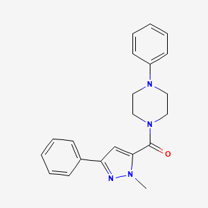 molecular formula C21H22N4O B14938307 (1-methyl-3-phenyl-1H-pyrazol-5-yl)(4-phenylpiperazin-1-yl)methanone 