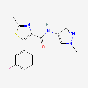 5-(3-fluorophenyl)-2-methyl-N-(1-methyl-1H-pyrazol-4-yl)-1,3-thiazole-4-carboxamide