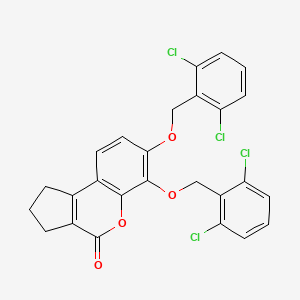 molecular formula C26H18Cl4O4 B14938320 6,7-bis[(2,6-dichlorobenzyl)oxy]-2,3-dihydrocyclopenta[c]chromen-4(1H)-one 