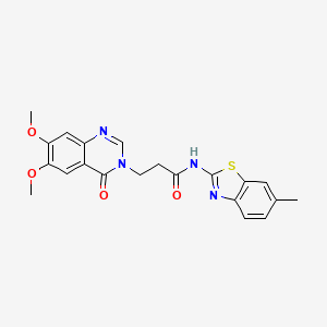 3-(6,7-dimethoxy-4-oxoquinazolin-3(4H)-yl)-N-[(2E)-6-methyl-1,3-benzothiazol-2(3H)-ylidene]propanamide