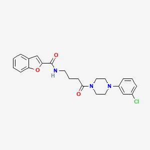 molecular formula C23H24ClN3O3 B14938341 N~2~-{4-[4-(3-chlorophenyl)piperazino]-4-oxobutyl}-1-benzofuran-2-carboxamide 