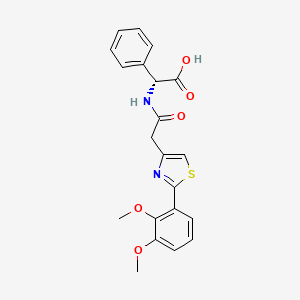 molecular formula C21H20N2O5S B14938342 (2R)-({[2-(2,3-dimethoxyphenyl)-1,3-thiazol-4-yl]acetyl}amino)(phenyl)ethanoic acid 