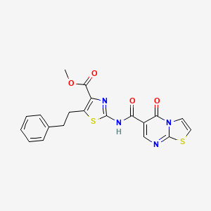 methyl 2-{[(5-oxo-5H-[1,3]thiazolo[3,2-a]pyrimidin-6-yl)carbonyl]amino}-5-(2-phenylethyl)-1,3-thiazole-4-carboxylate