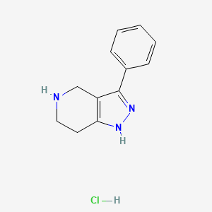 molecular formula C12H14ClN3 B1493836 3-Phenyl-4,5,6,7-tetrahydro-1H-pyrazolo[4,3-c]pyridine hydrochloride 