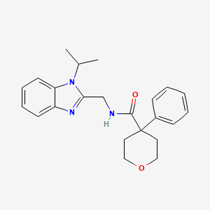 4-phenyl-N-{[1-(propan-2-yl)-1H-benzimidazol-2-yl]methyl}tetrahydro-2H-pyran-4-carboxamide