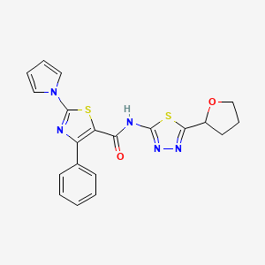 4-phenyl-2-(1H-pyrrol-1-yl)-N-[(2Z)-5-(tetrahydrofuran-2-yl)-1,3,4-thiadiazol-2(3H)-ylidene]-1,3-thiazole-5-carboxamide